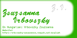 zsuzsanna vrbovszky business card